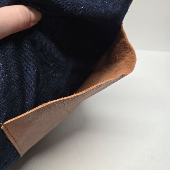 MOCAH Design Reversible Denim And Leather Boho Hippie Tote Bag - Picture 9 of 10